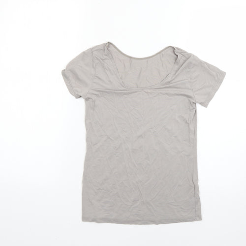 alrism Womens Grey   Basic T-Shirt Size S