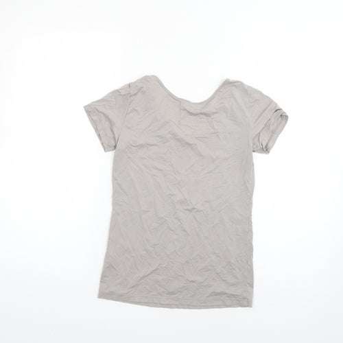 alrism Womens Grey   Basic T-Shirt Size S