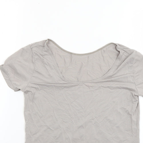 alrism Womens Grey   Basic T-Shirt Size S