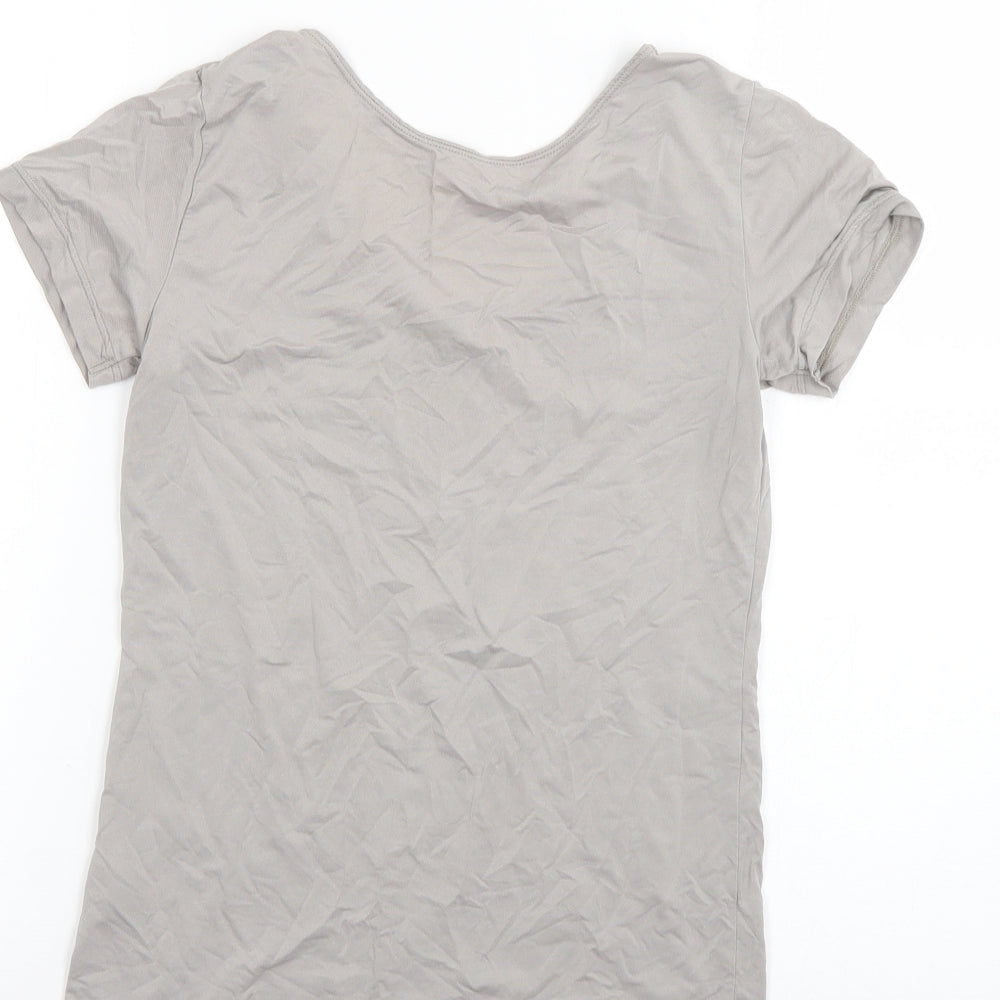alrism Womens Grey   Basic T-Shirt Size S