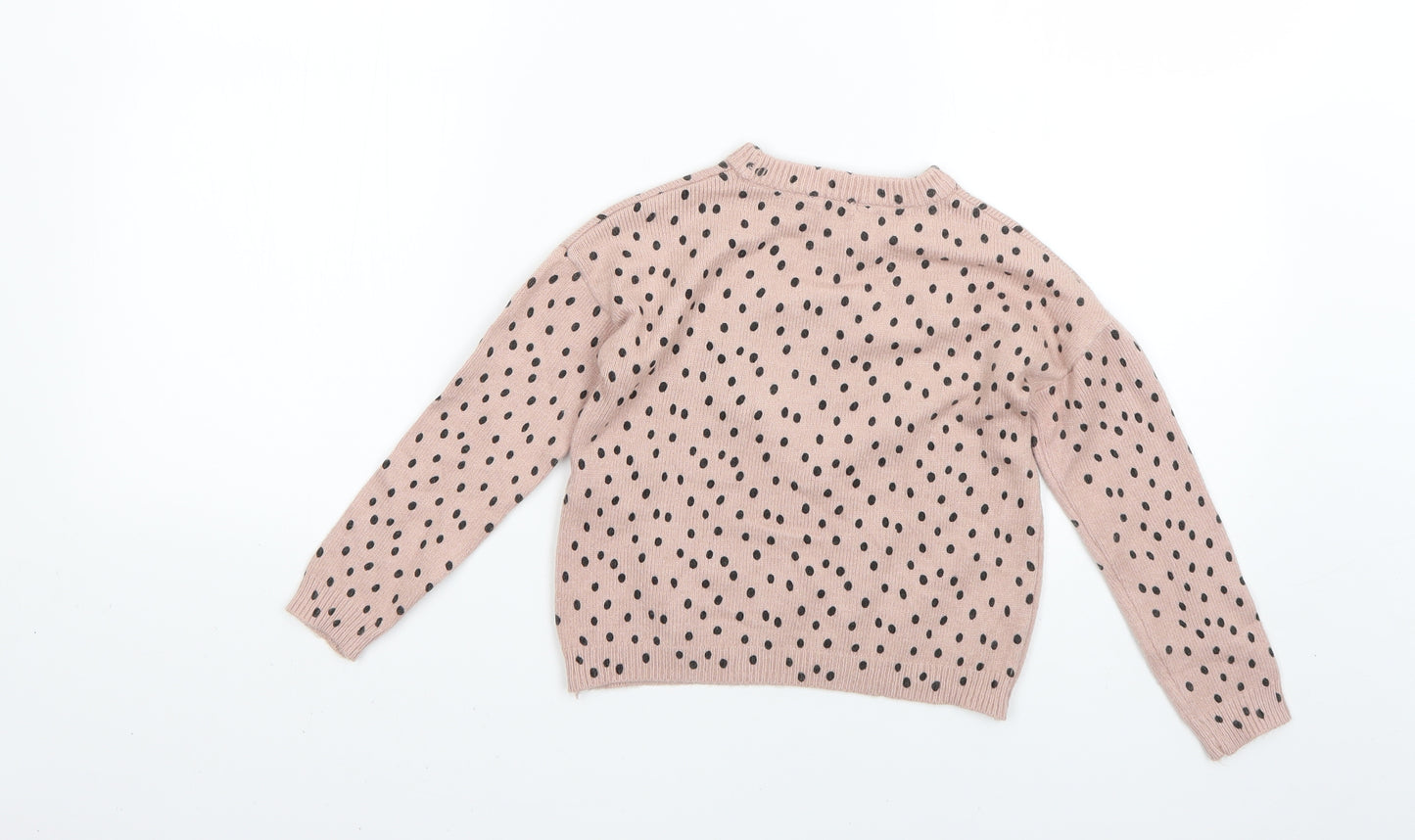 Primark Girls Pink Geometric  Pullover Jumper Size 5-6 Years