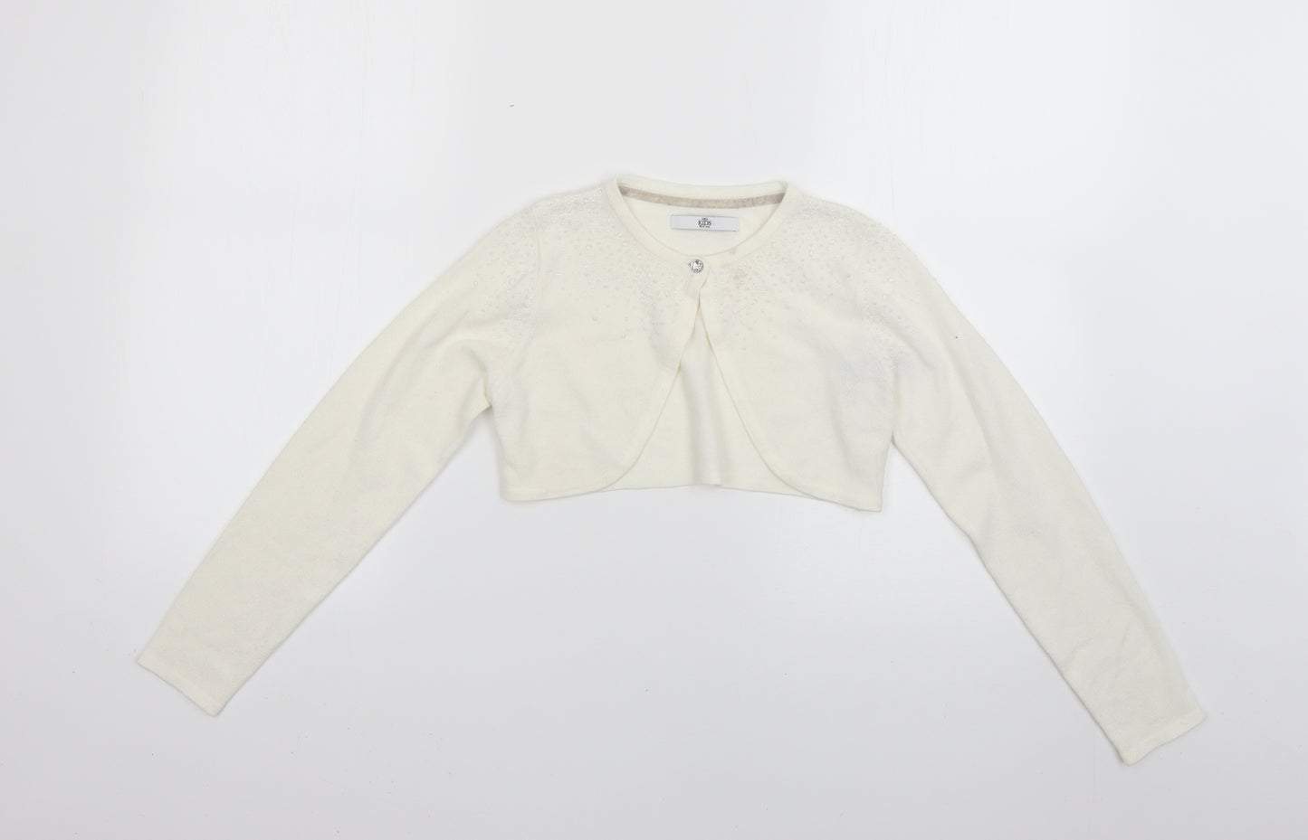 Marks and Spencer Girls White   Cardigan Jumper Size 10-11 Years