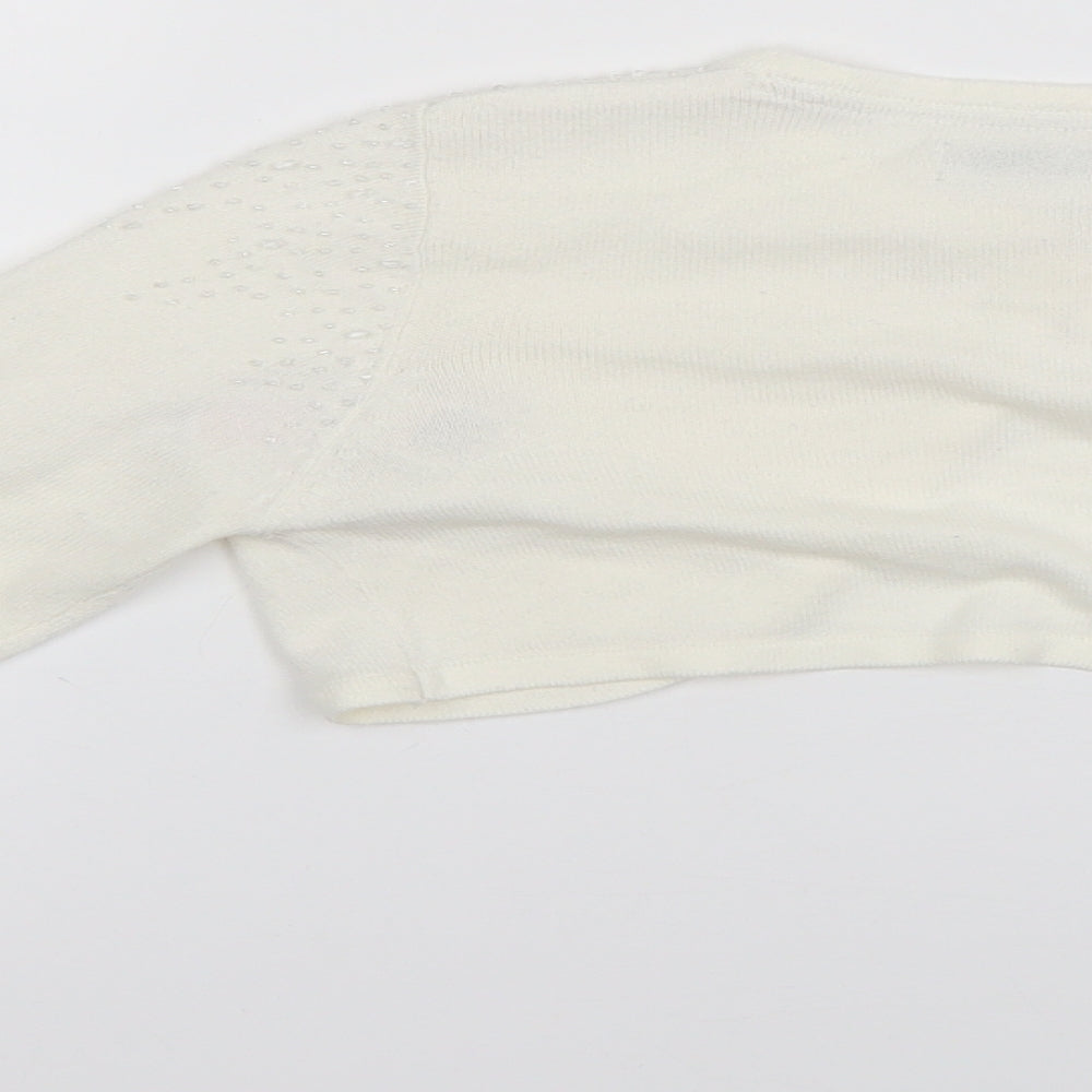 Marks and Spencer Girls White   Cardigan Jumper Size 10-11 Years