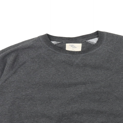 Cedar Wood State Mens Grey   Pullover Sweatshirt Size L