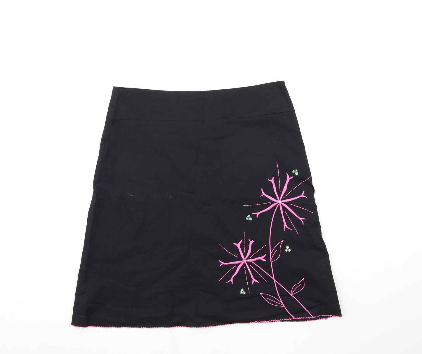 Mint Womens Black Floral  A-Line Skirt Size 12