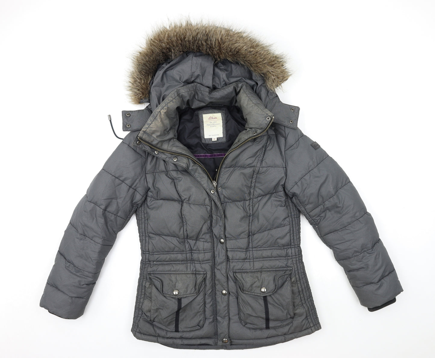 s.Oliver Womens Grey   Puffer Jacket Coat Size 10