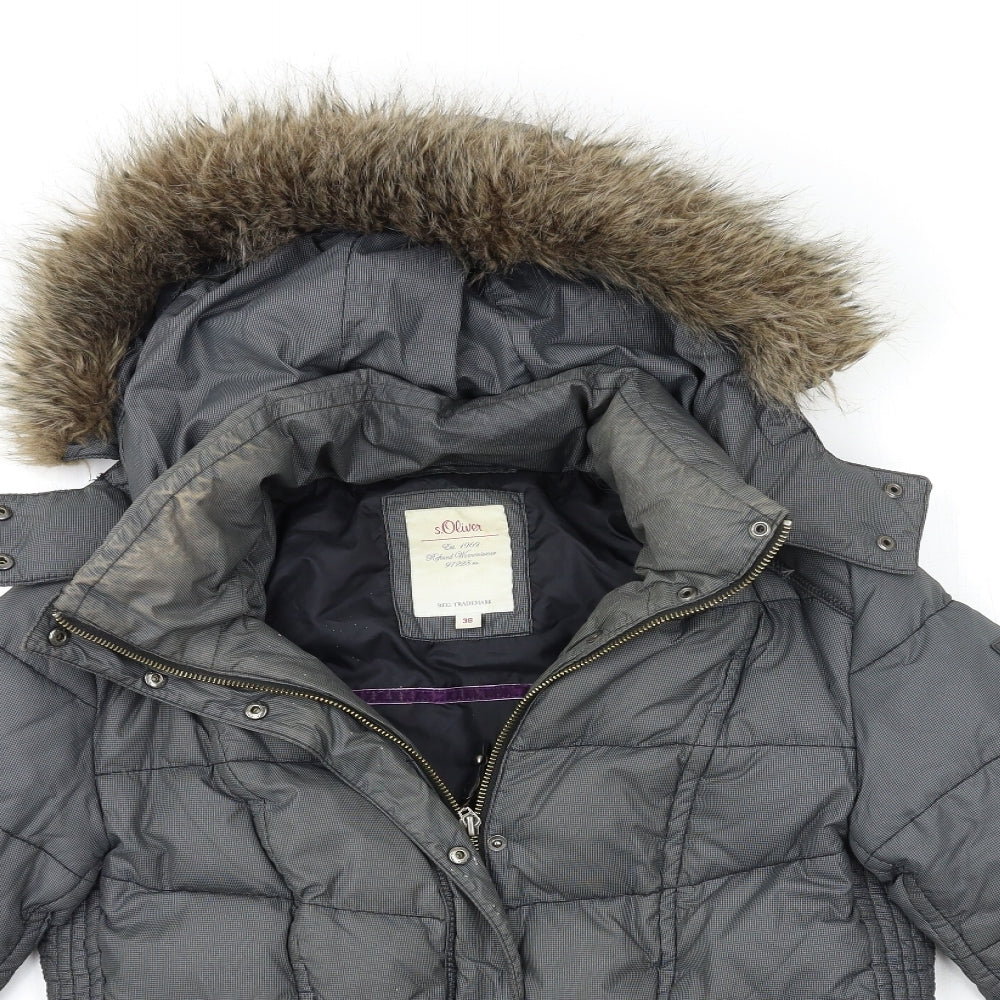 s.Oliver Womens Grey   Puffer Jacket Coat Size 10