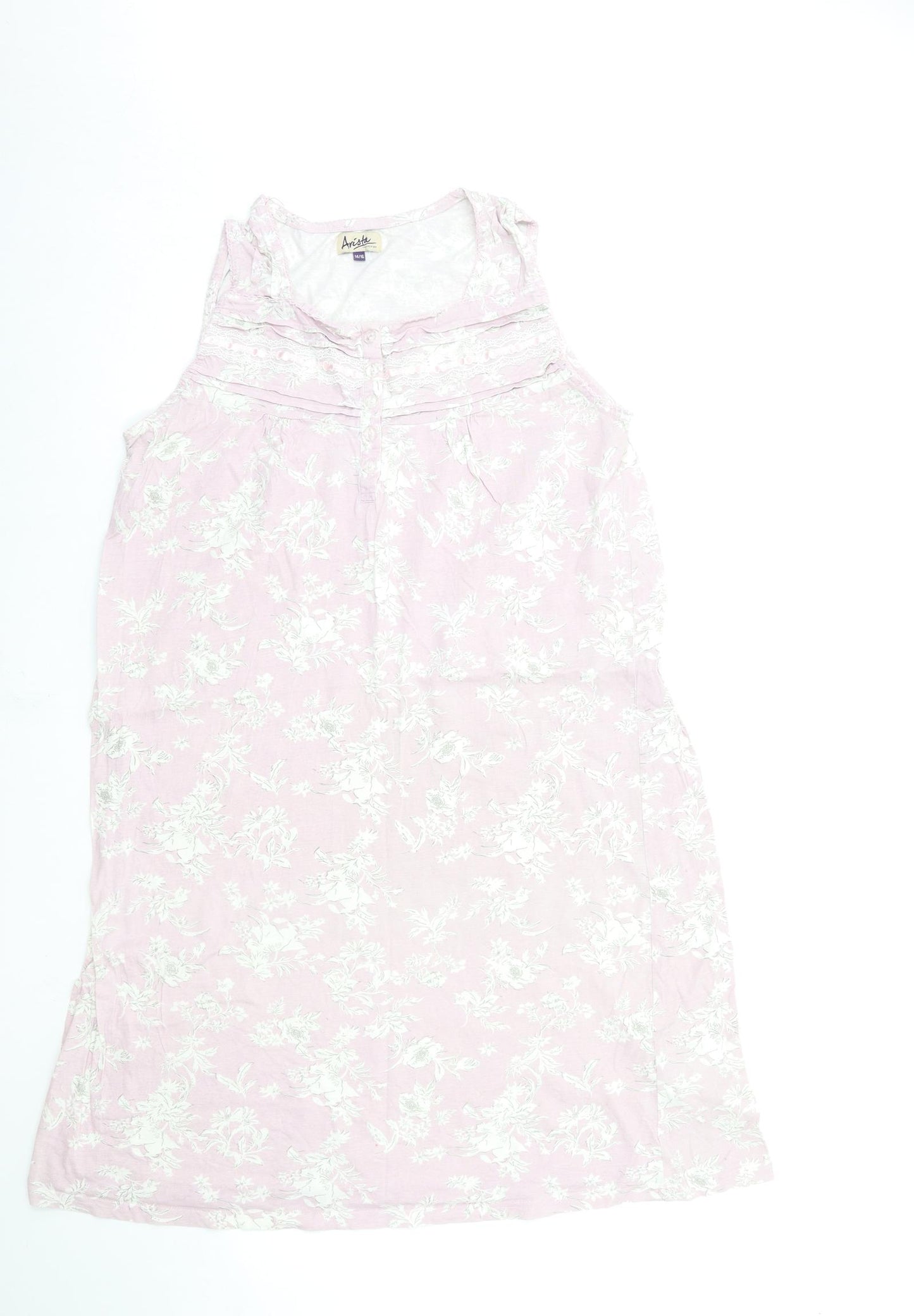 Arista Womens Pink Floral  Tank Dress  Size 14