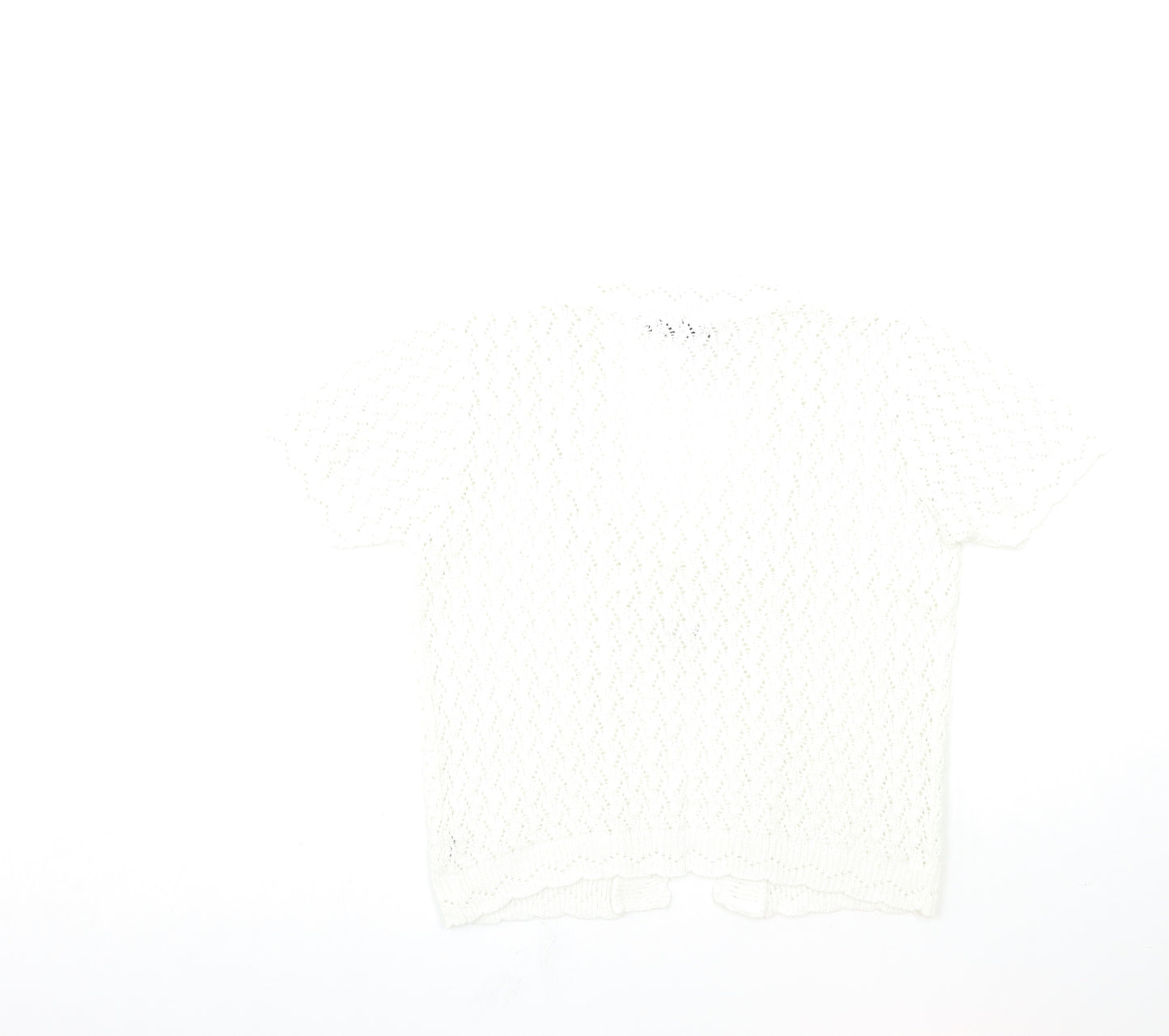 Pyari Womens White  Knit Cardigan Jumper Size S