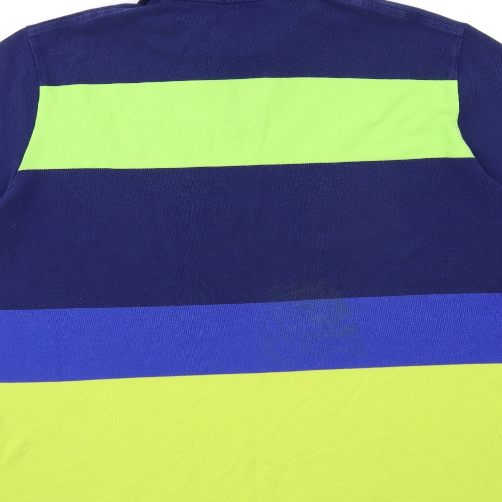 Ralph Lauren Mens Blue Striped   Polo Size 2XL