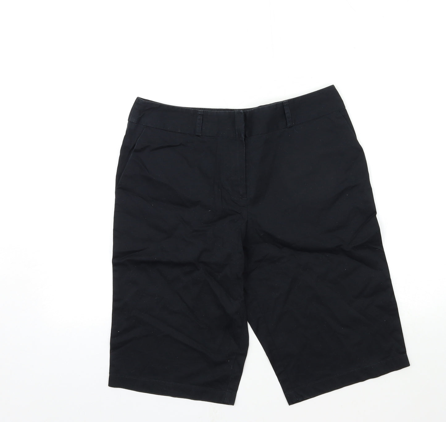 Marks and Spencer Womens Black   Chino Shorts Size 12