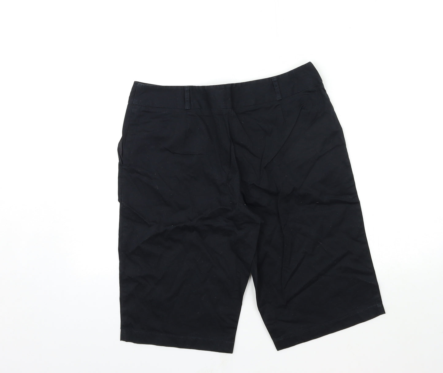 Marks and Spencer Womens Black   Chino Shorts Size 12
