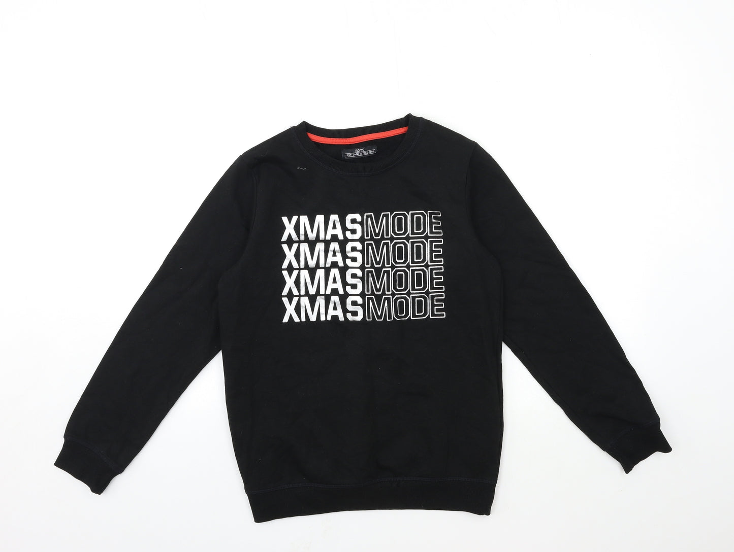 Matalan Boys Black   Pullover Sweatshirt Size 12 Years  - CHRISTMAS MODE