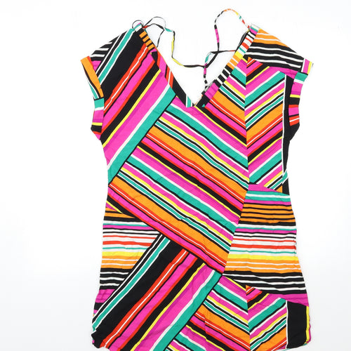 Papaya Womens Pink Striped  Basic Blouse Size 10