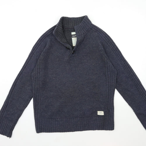 Heritage Mens Blue  Knit Pullover Jumper Size L