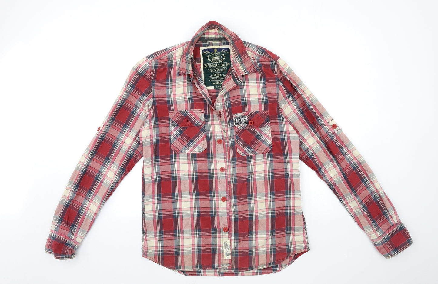 Superdry Mens Red Check   Button-Up Size L