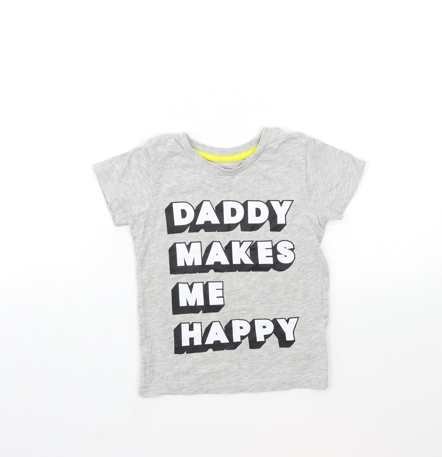 Matalan Baby Grey   Basic T-Shirt Size 18-24 Months  - Daddy makes me happy