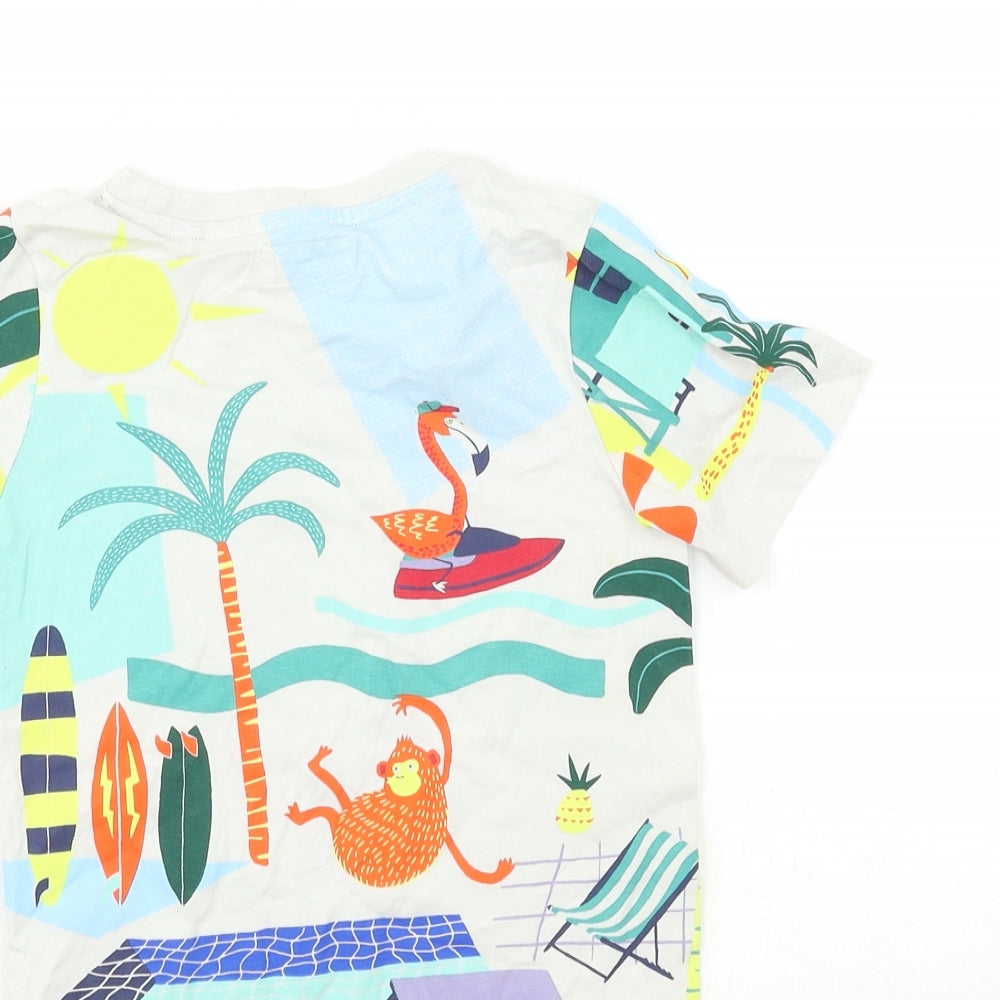 TU Boys White Geometric  Basic T-Shirt Size 3-4 Years