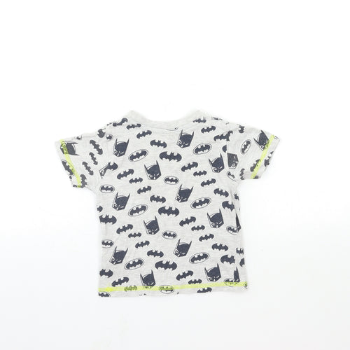 Batman Baby Grey   Basic T-Shirt Size 12 Months  - Little Hero