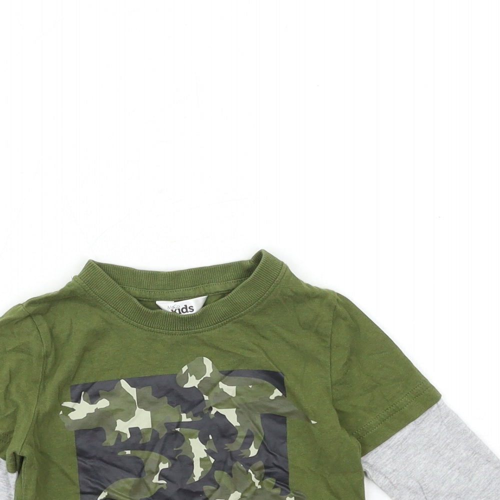 M&Co Boys Green   Basic T-Shirt Size 2-3 Years  - boss mode