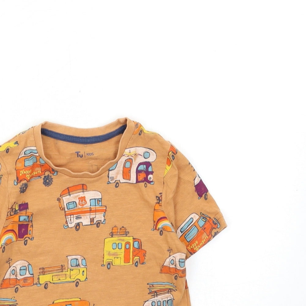 TU Baby Brown   Basic T-Shirt Size 24 Months  - Happy camper