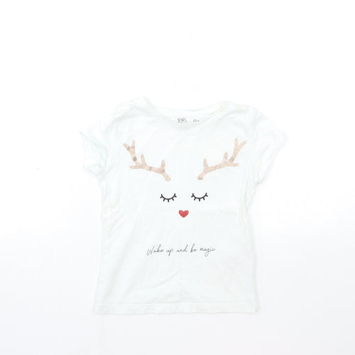 F&F Baby White   Basic T-Shirt Size 3-6 Months  - christmas