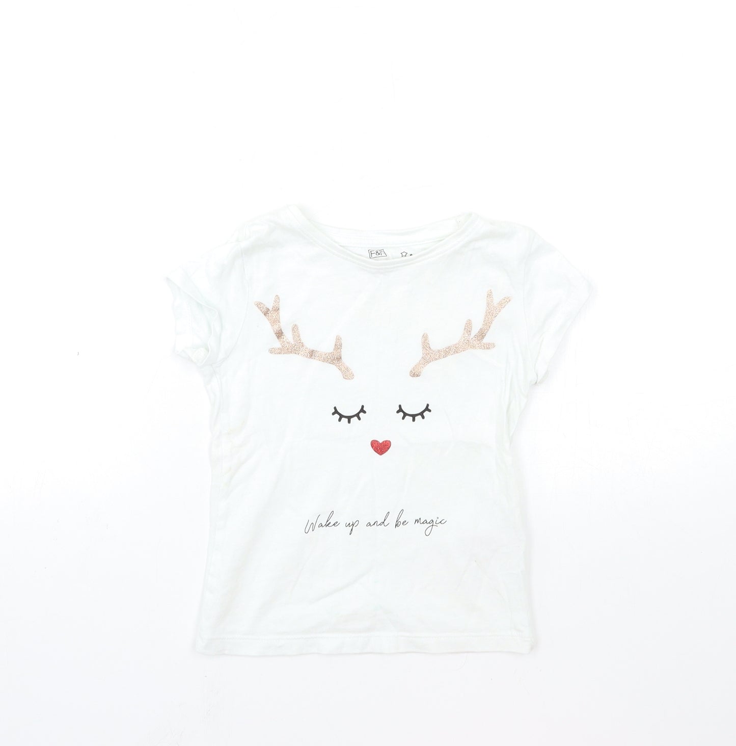 F&F Baby White   Basic T-Shirt Size 3-6 Months  - christmas