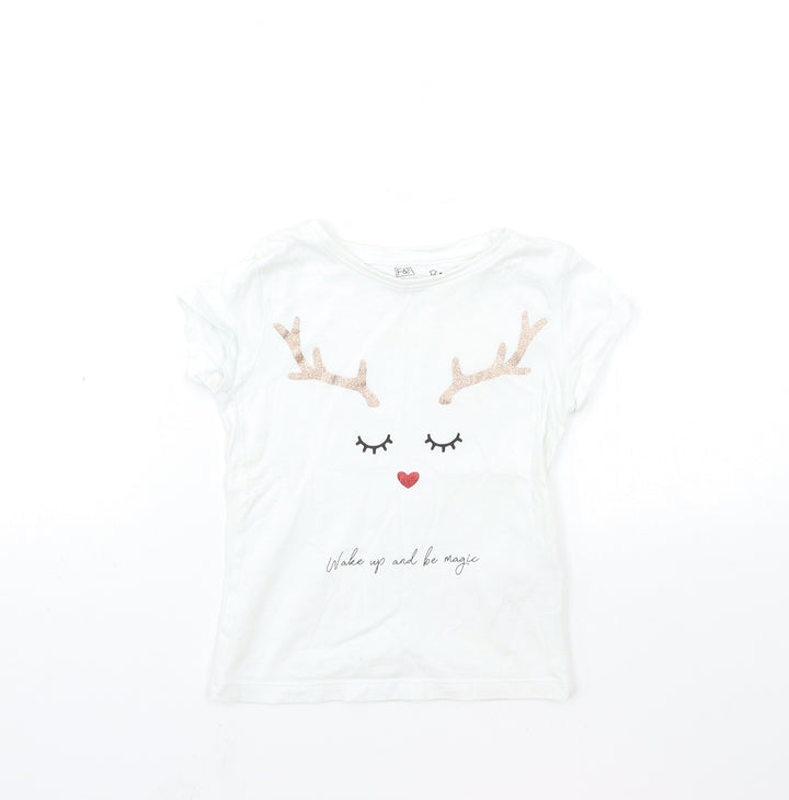 F&F Baby White   Basic T-Shirt Size 3-6 Months  - christmas