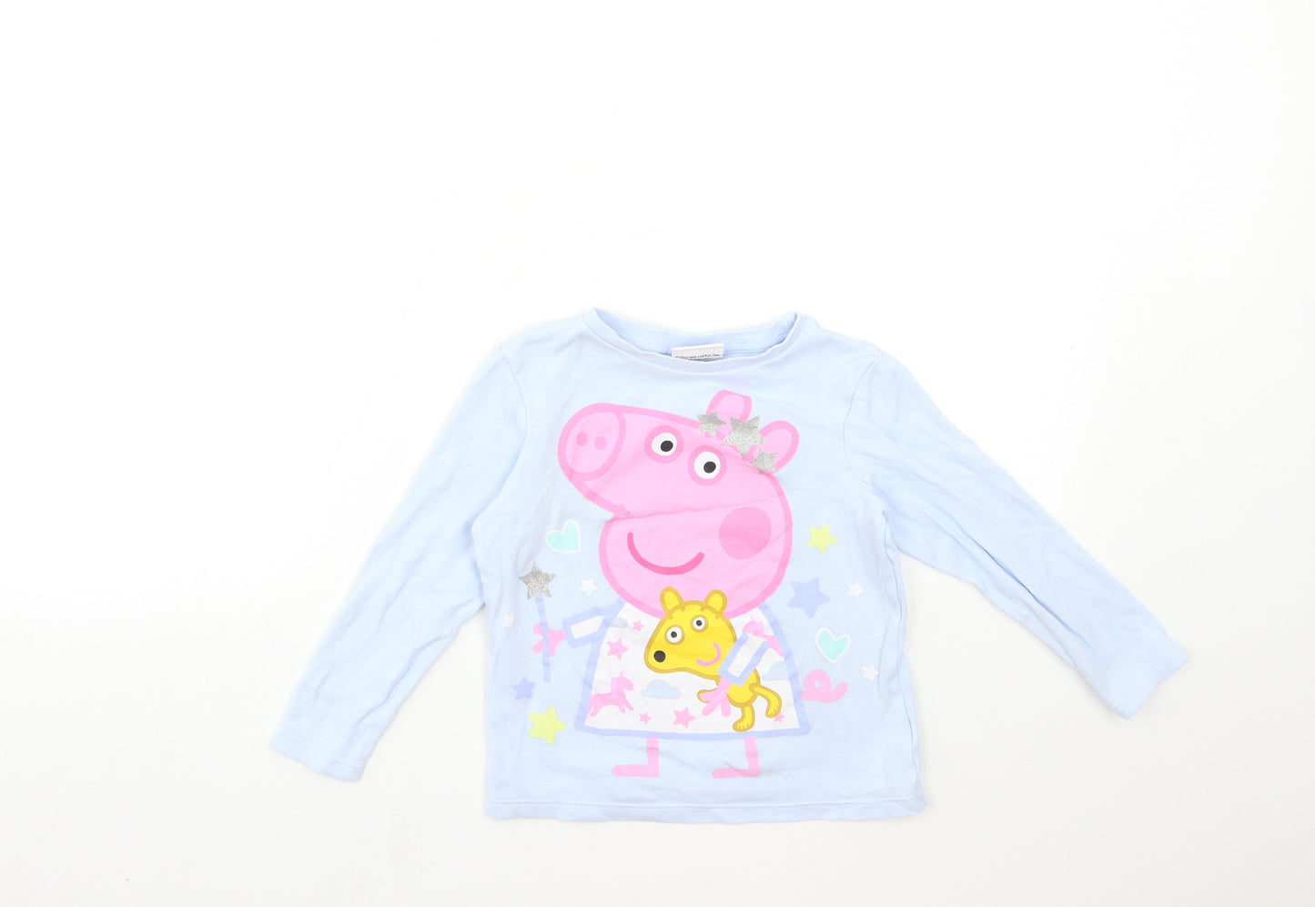 George Girls Blue   Basic T-Shirt Size 3-4 Years  - Peppa Pig