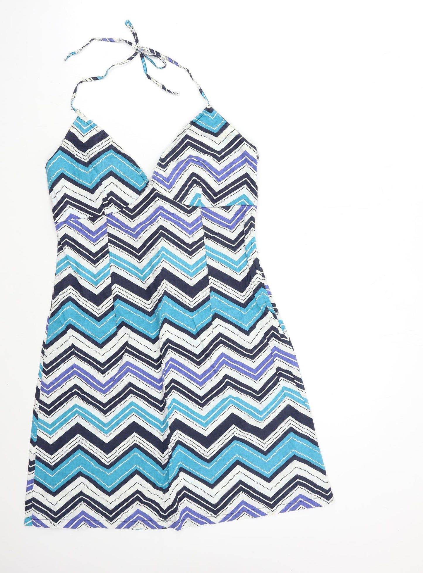 H&M Womens Blue Striped  A-Line  Size 12