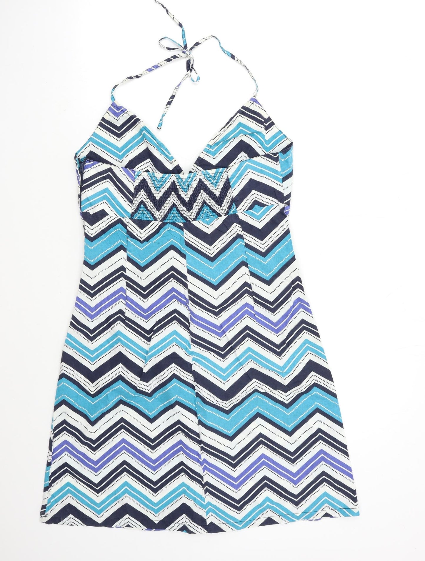 H&M Womens Blue Striped  A-Line  Size 12