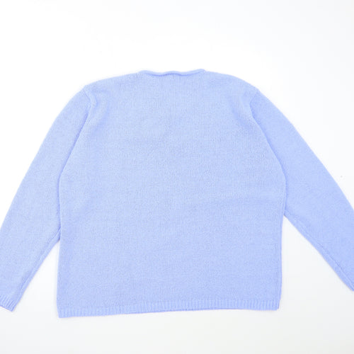 Claire Ashton Womens Blue  Knit Pullover Jumper Size 14
