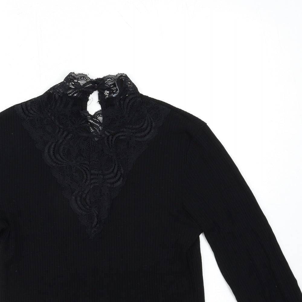 Amisu Womens Black   Basic T-Shirt Size L