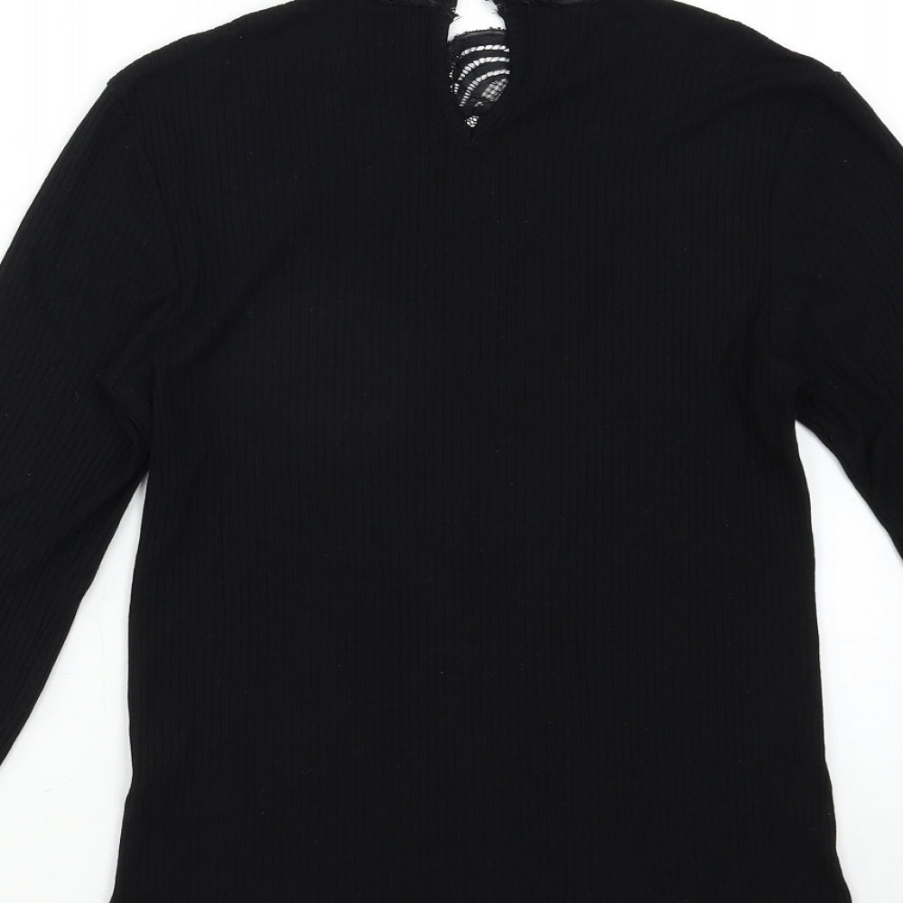 Amisu Womens Black   Basic T-Shirt Size L