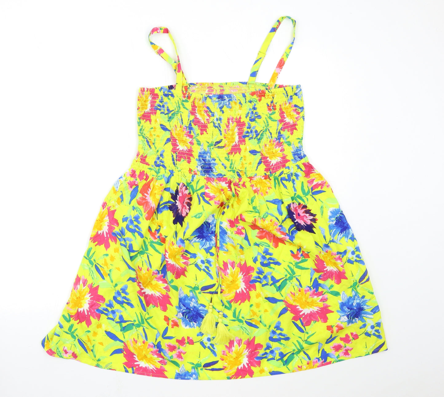 M&Co Womens Yellow Floral  Basic Tank Size 14