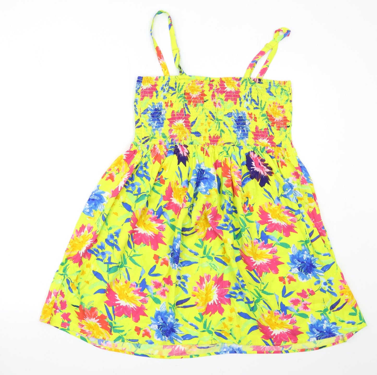 M&Co Womens Yellow Floral  Basic Tank Size 14