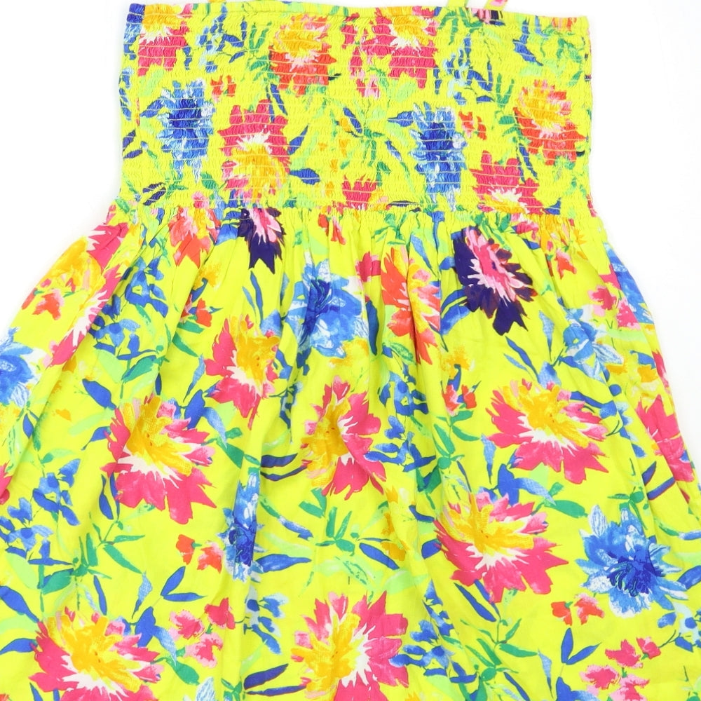 M&Co Womens Yellow Floral  Basic Tank Size 14