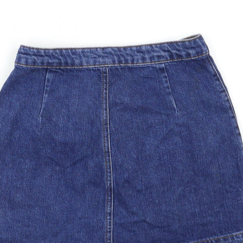 Topshop Womens Blue  Denim Mini Skirt Size 25 in