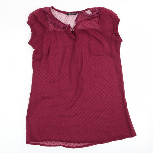 Select Womens Red Polka Dot  Basic Blouse Size 8