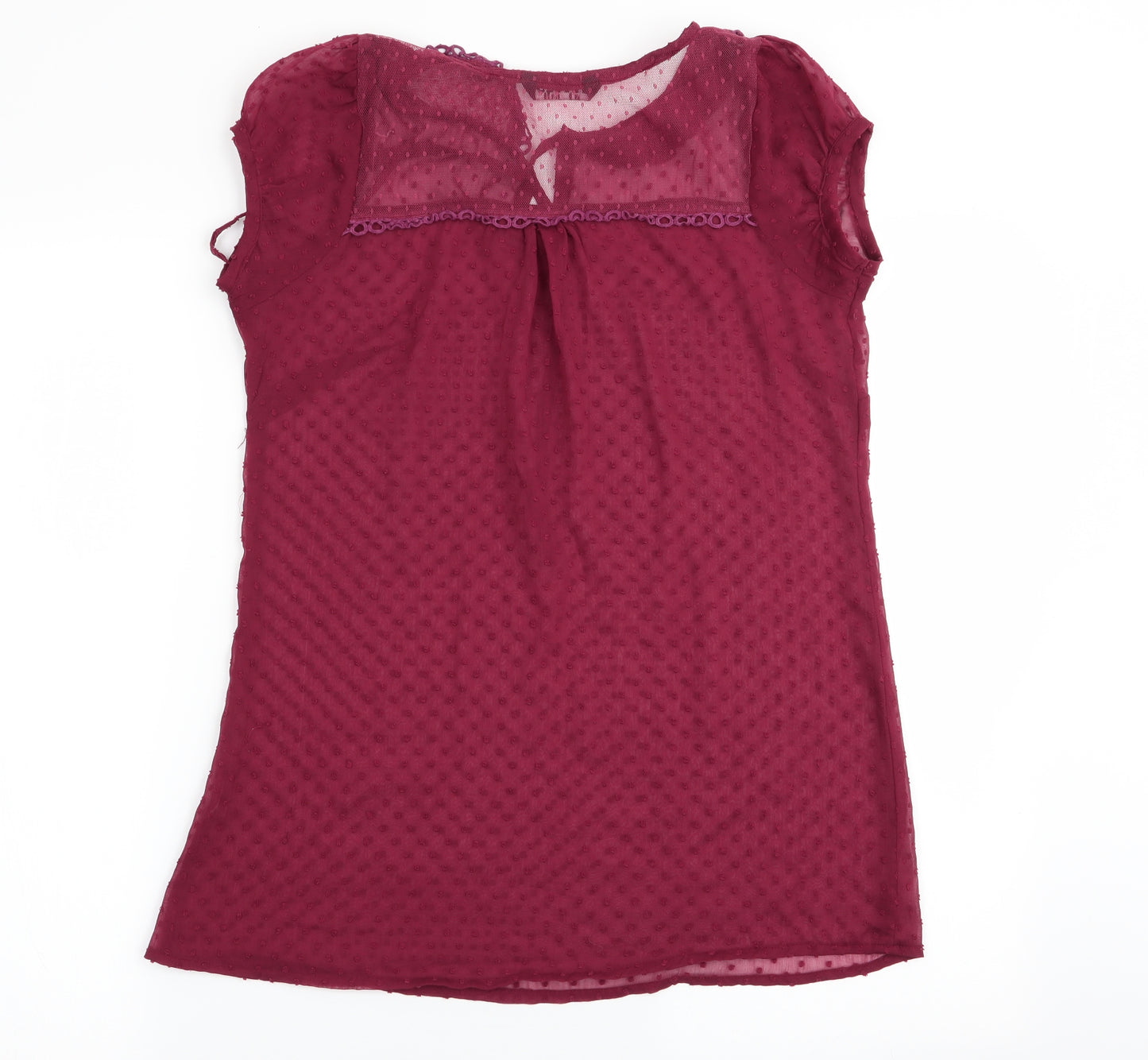 Select Womens Red Polka Dot  Basic Blouse Size 8