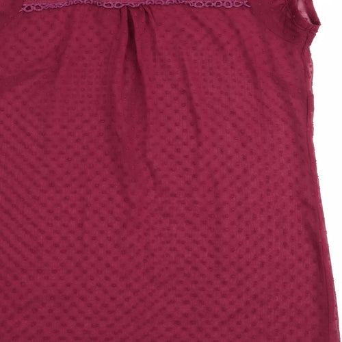 Select Womens Red Polka Dot  Basic Blouse Size 8