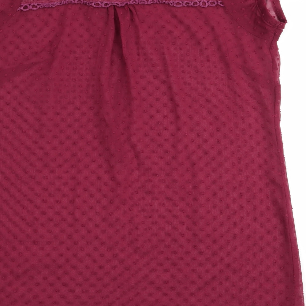 Select Womens Red Polka Dot  Basic Blouse Size 8