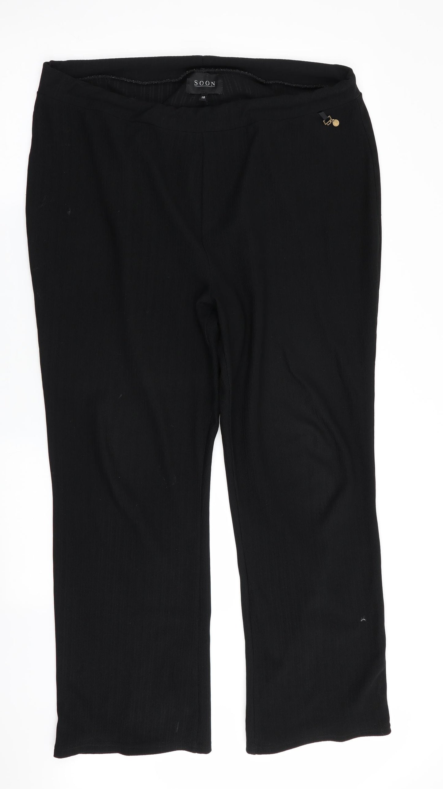 Soon Womens Black   Trousers  Size 18 L29 in - Stretch waistband