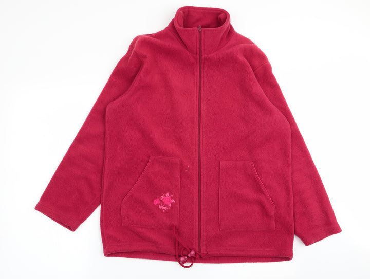 Daxon Womens Red Full Zip Jumper Size 14
