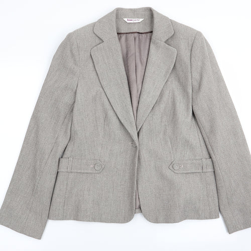 bonmarche Womens Grey   Jacket Blazer Size 14