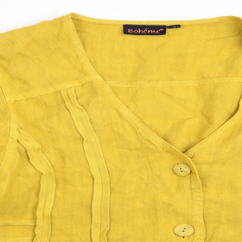 boheme Womens Yellow   Jacket Blazer Size M