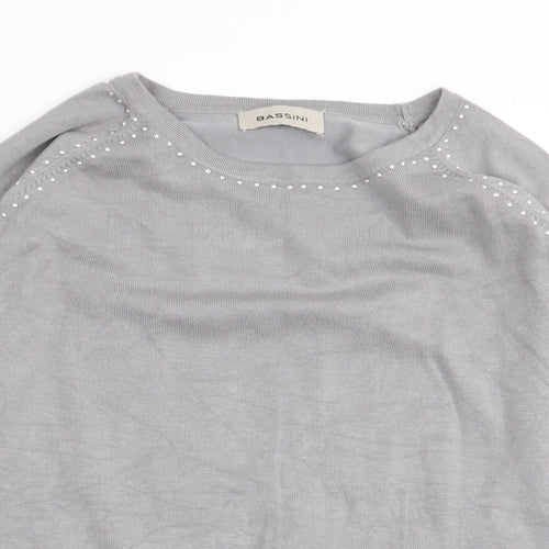 BASSINI Womens Grey   Basic T-Shirt Size M