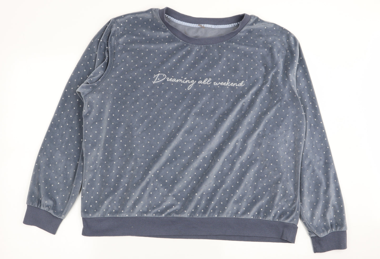 Asda George Womens Blue Polka Dot  Top Pyjama Top Size 20