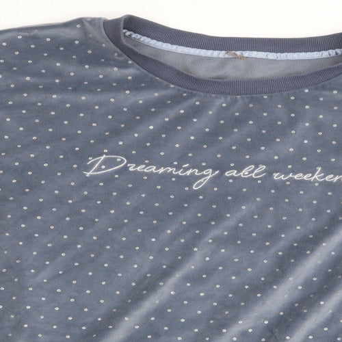 Asda George Womens Blue Polka Dot  Top Pyjama Top Size 20