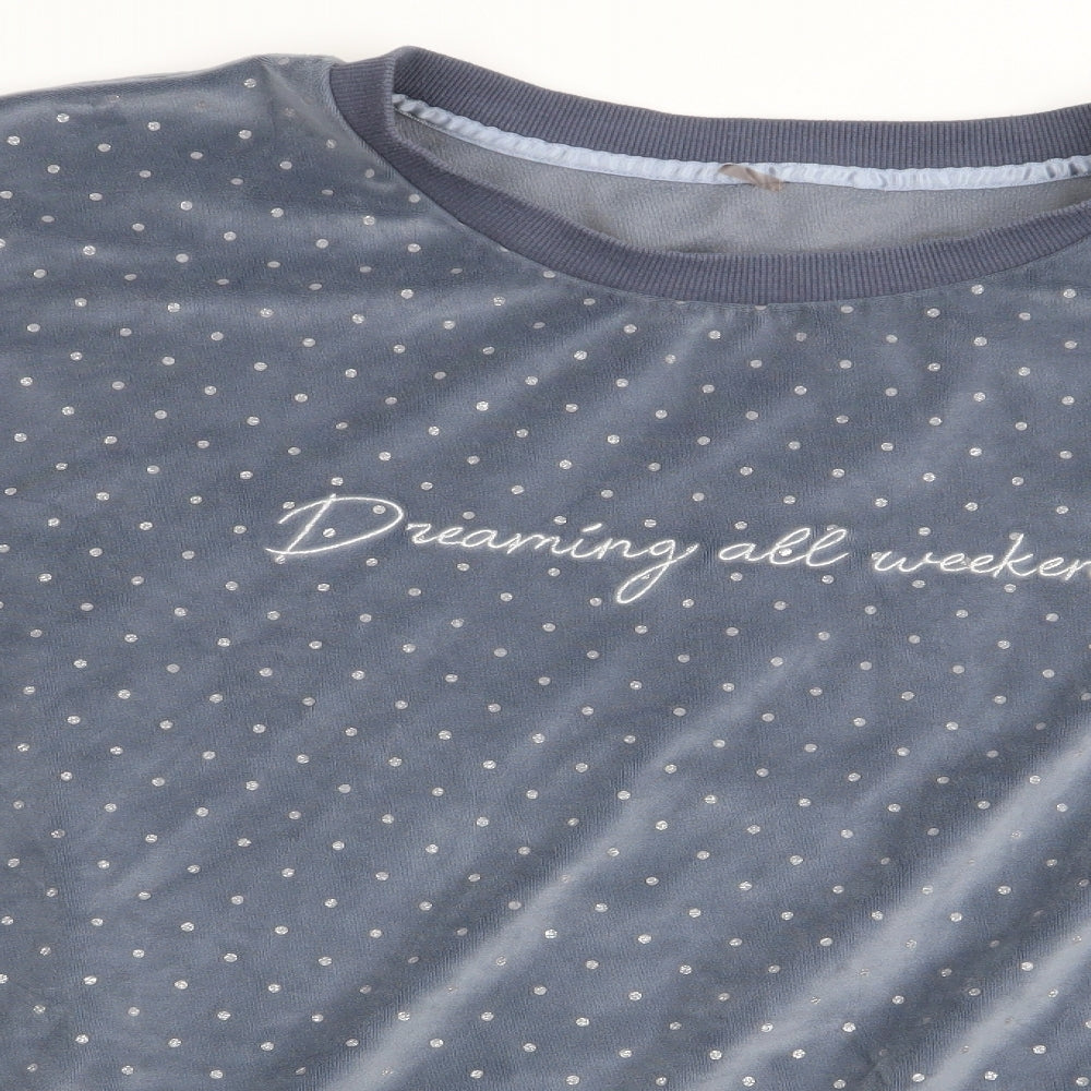 Asda George Womens Blue Polka Dot  Top Pyjama Top Size 20